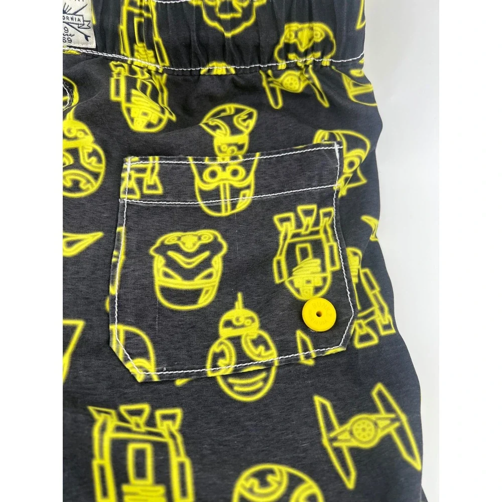 Gap Kids Star Wars Swim Trunks Black Neon Yellow Board Shorts Boys Medium M 8